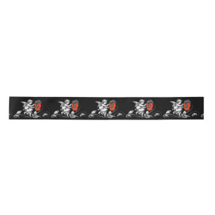 ANGEL PAINTING RED FLOWERS Black White Christmas Satin Ribbon
