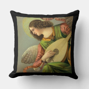 Angel Painting With Mandolin Cushion