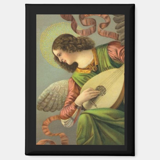 Angel Painting With Mandolin Magnet (Front)