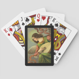 Angel Painting With Mandolin Playing Cards