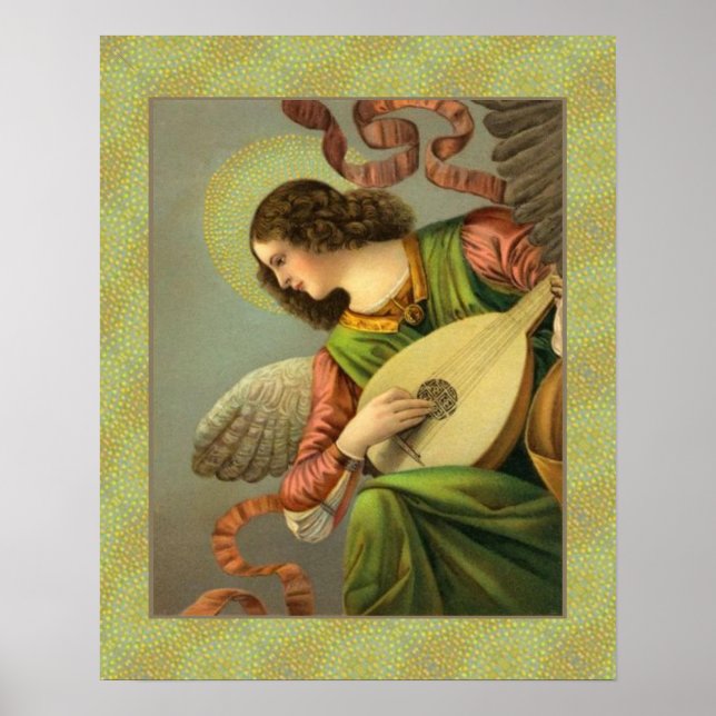 Angel Painting With Mandolin Poster (Front)