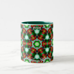 ANGEL~ Personalised Shells for Christmas Fractal ~ Two-Tone Coffee Mug