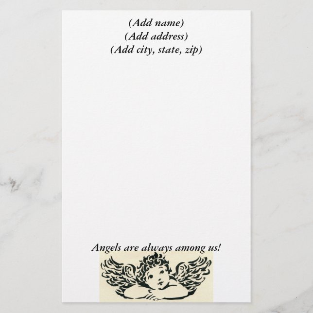 Angel Personalised Stationary Stationery (Front)
