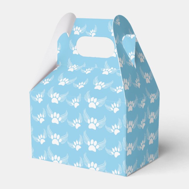 Angel Pet Paw Prints Custom Sky Blue Favour Box (Front Side)