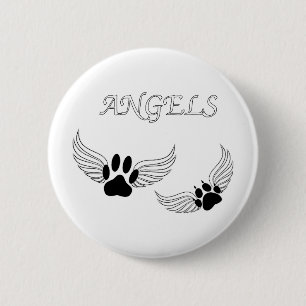 Angel Pet Paws 6 Cm Round Badge