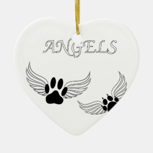Angel Pet Paws Ceramic Tree Decoration