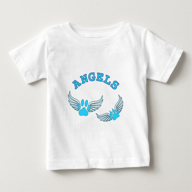 Angel Pet Paws In Blue Baby T-Shirt (Front)