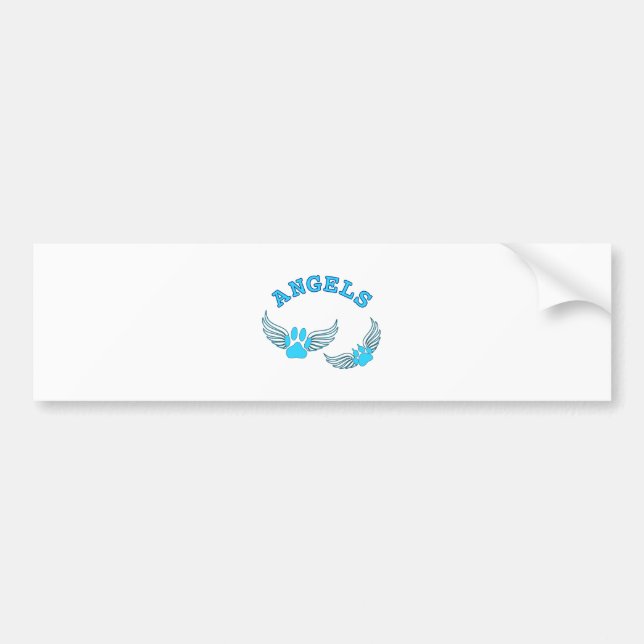 Angel Pet Paws In Blue Bumper Sticker (Front)