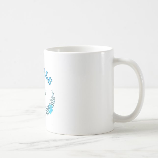 Angel Pet Paws In Blue Coffee Mug (Right)