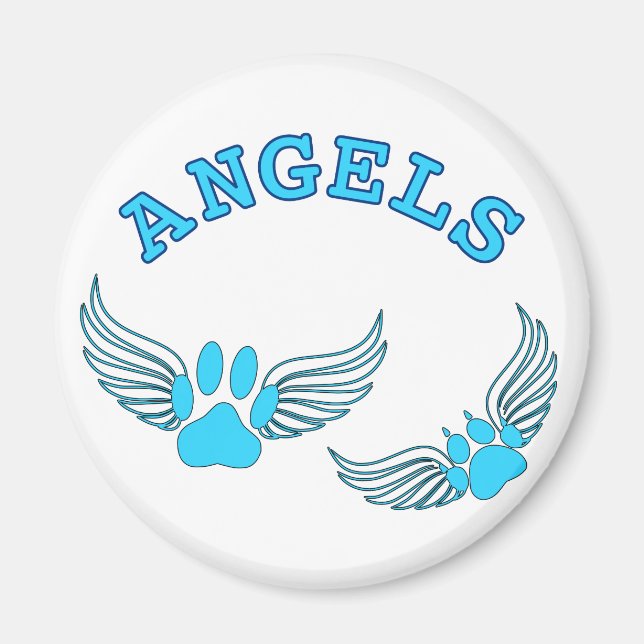 Angel Pet Paws In Blue Magnet (Front)