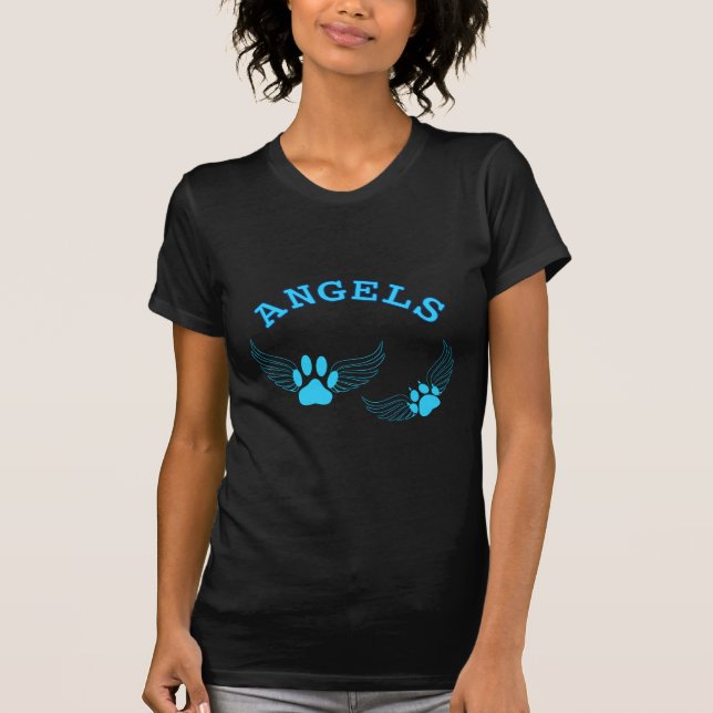 Angel Pet Paws In Blue T-Shirt (Front)