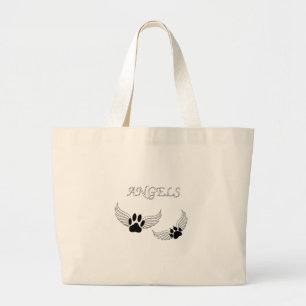 Angel Pet Paws Large Tote Bag