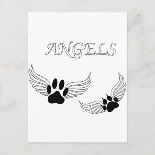 Angel Pet Paws Postcard