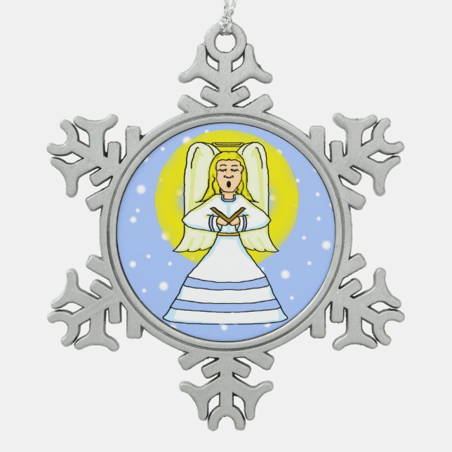 Angel Pewter Christmas Ornament (Front)