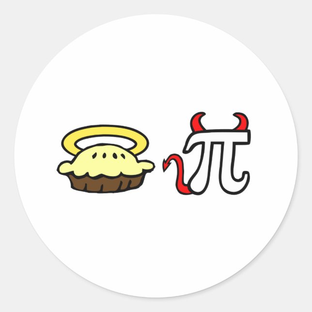 Angel Pie & Devil Pi Classic Round Sticker (Front)