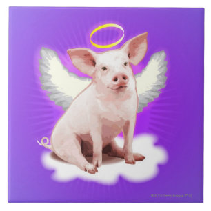 Angel Pig Ceramic Tile