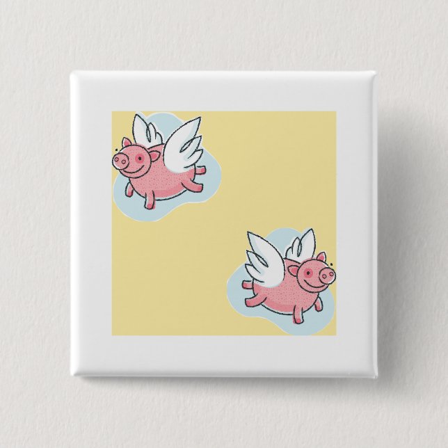 Angel Pigs for Chinese New Year 2019 square Button (Front)