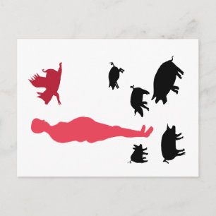 Angel Pigs Happy Meal Vegeterian Postcard