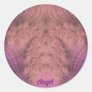 ANGEL~ Pink and Purple ~ Classic Round Sticker