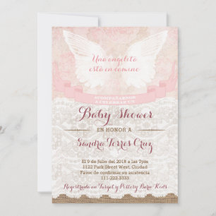 Angel Pink Baby Shower Invite for Latina Lady