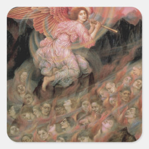 Angel Piping to Souls in Hell by Evelyn De Morgan Square Sticker