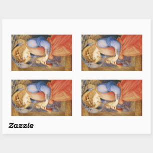 Angel Playing a Flageolet (by Edward Burne-Jones) Rectangular Sticker