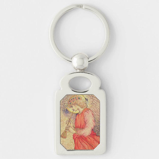 Angel Playing a Flageolet Key Ring (Front)