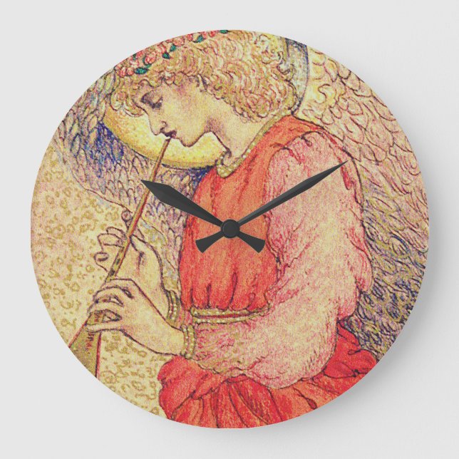 Angel Playing a Flageolet Large Clock (Front)
