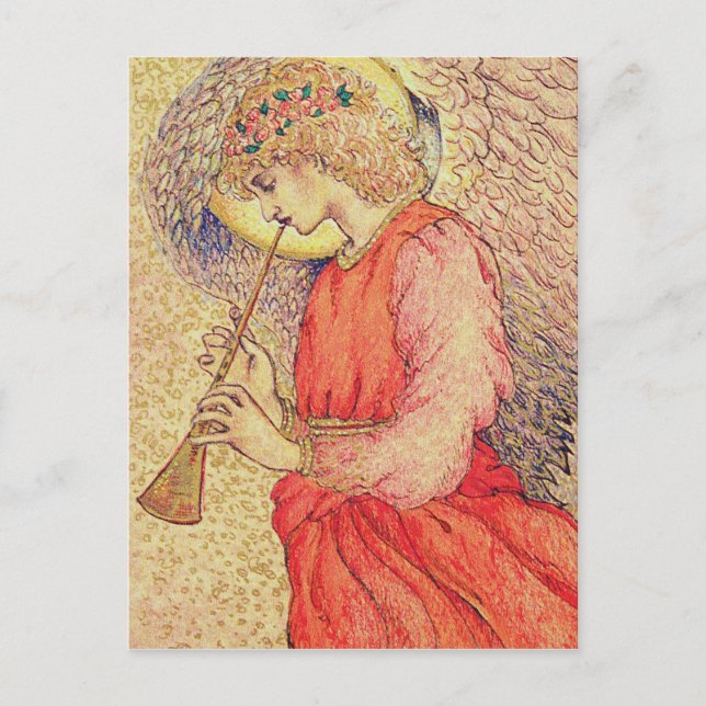 Angel Playing a Flageolet Postcard (Front)