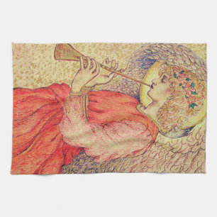 Angel Playing a Flageolet Tea Towel