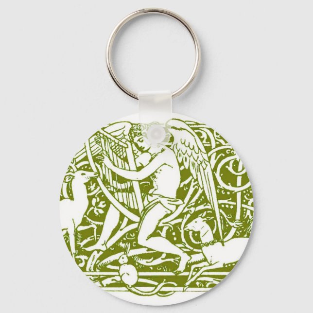 Angel Playing a Harp Key Ring (Front)