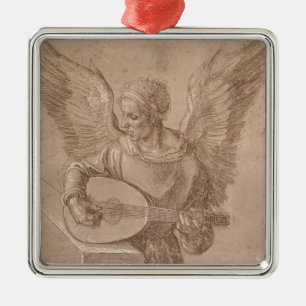 Angel playing a lute, 1491 metal tree decoration