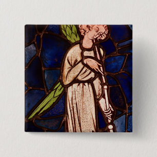 Angel playing a trumpet, c.1280 15 cm square badge