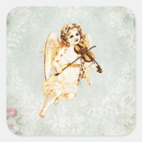 Angel Playing a Violin on Vintage Background