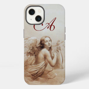 ANGEL PLAYING LYRA OVER THE CLOUDS brown monogram iPhone Case
