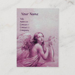 ANGEL PLAYING LYRA OVER THE CLOUDS, pearl paper Business Card