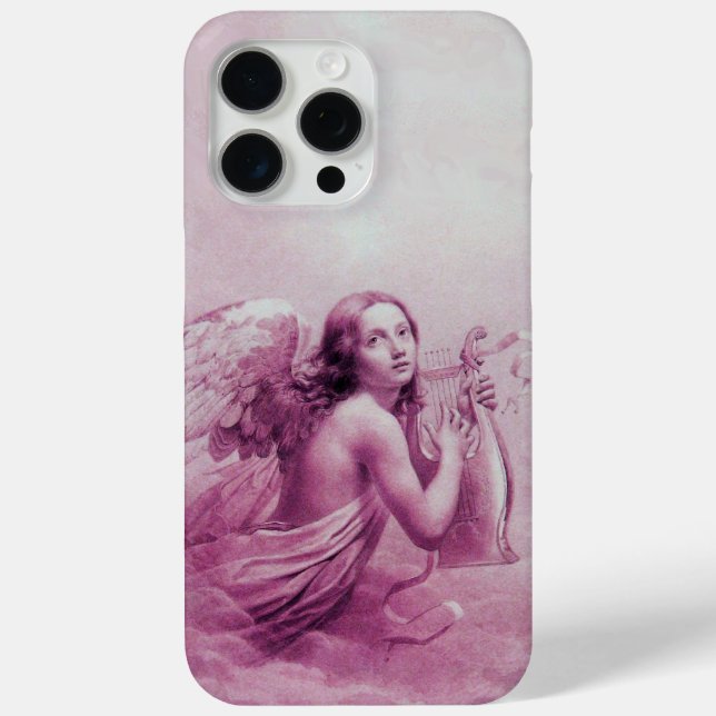 ANGEL PLAYING LYRA OVER THE CLOUDS pink Case-Mate iPhone Case (Back)