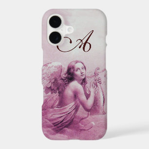 ANGEL PLAYING LYRA OVER THE CLOUDS pink monogram