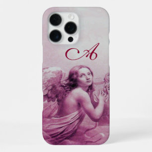 ANGEL PLAYING LYRA OVER THE CLOUDS Pink Monogram iPhone Case
