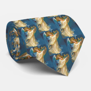 Angel Playing Music On A Harp Tie