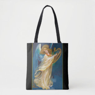 Angel Playing Music On A Harp Tote Bag