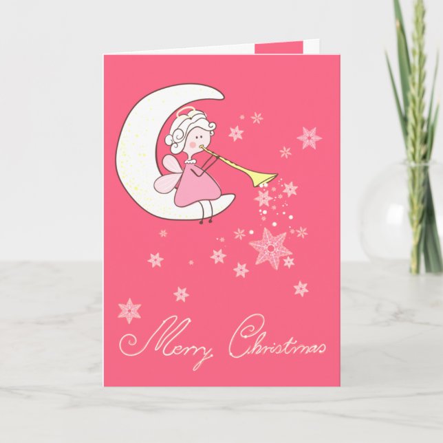 Angel Playing Trumpet Holiday Card (Front)
