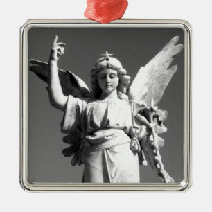 Angel Pointing Towards Heaven Metal Ornament