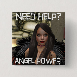 Angel Power 15 Cm Square Badge