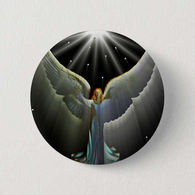 Angel Power 6 Cm Round Badge (Front)