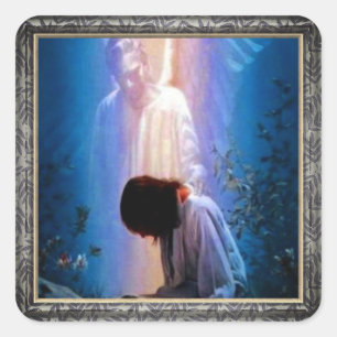 Angel Prayer  Square Sticker