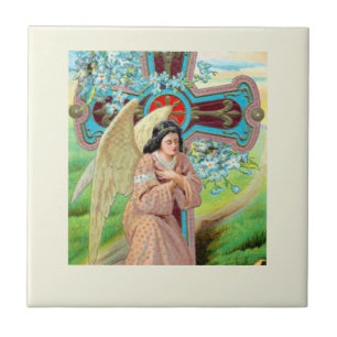 Angel Praying Ceramic Tile