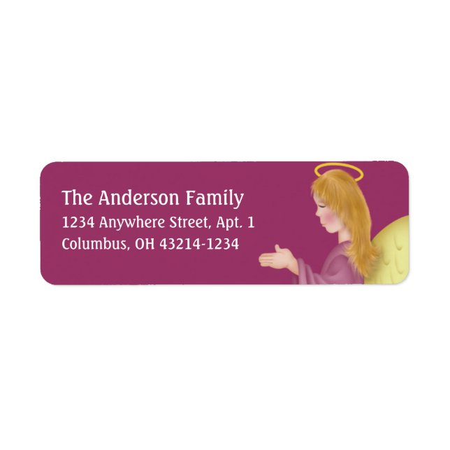 Angel Praying d1b Return Address Labels (Front)