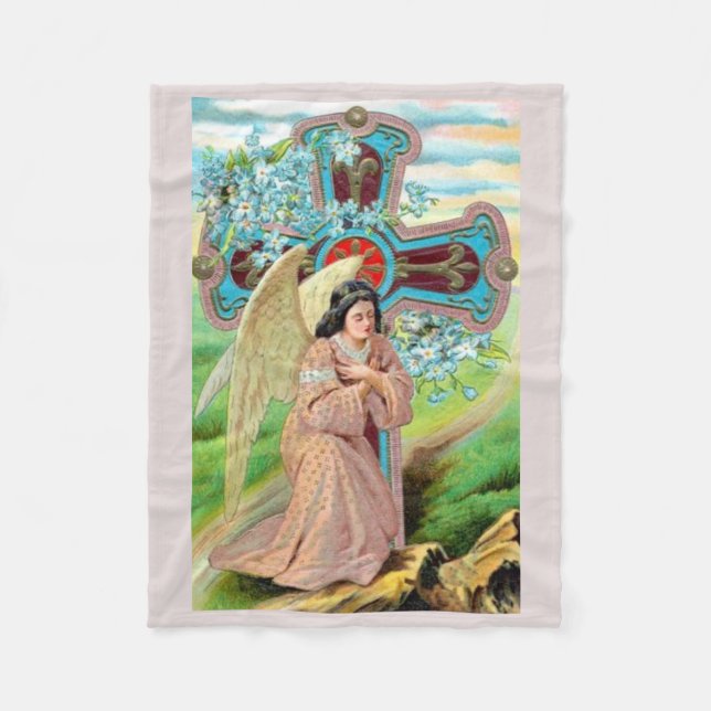 Angel Praying Fleece Blanket (Front)