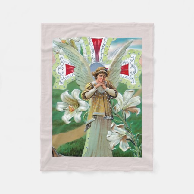 Angel Praying Fleece Blanket (Front)
